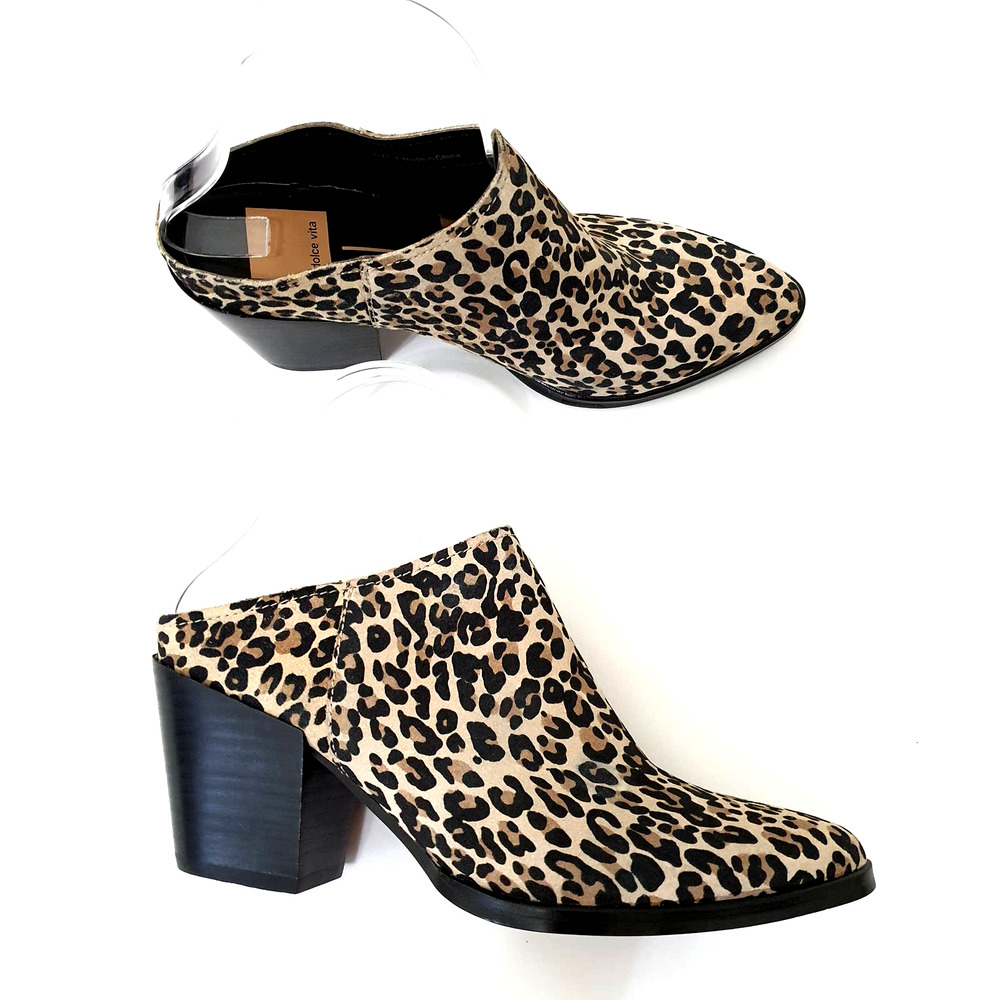 Dolce Vita Leopard Suede Rianna Slip On Mule NWT Women's 7